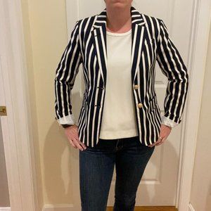 Banana Republic Blue & White Striped Blazer